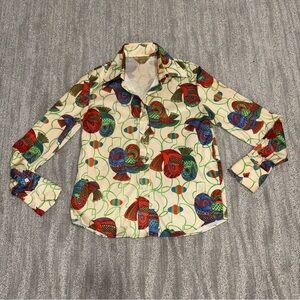 Vintage 70’s Sears JR Bazaar Button Up Shirt Disco Hippie Boho Women’s Sz L